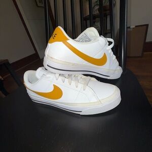 Nike White and Tan Classic Sneakers